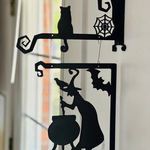 Imagen colgante de bruja y caldero, Descarga digital SVG de Halloween para Glowforge o láser, no es un artículo físico .195