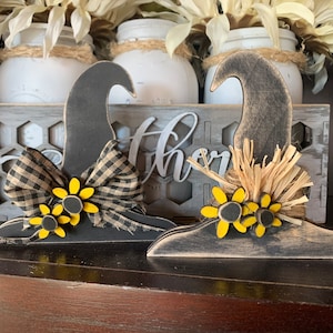 Witches Hat with Sunflowers, Shelf Sitter, Farmhouse SVG Digital Download for Glowforge or Laser Not a Physical Item