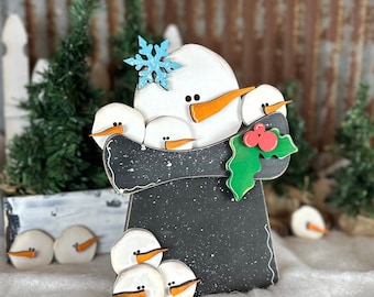 Snowman/Snowball with Top Hats, Farmhouse SVG Digital Download for Glowforge or Laser Not a Physical Item