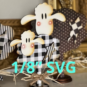 Set di pecore in piedi di 3 download digitale SVG per Glowforge o laser non un elemento fisico .11-.13 pollici di spessore