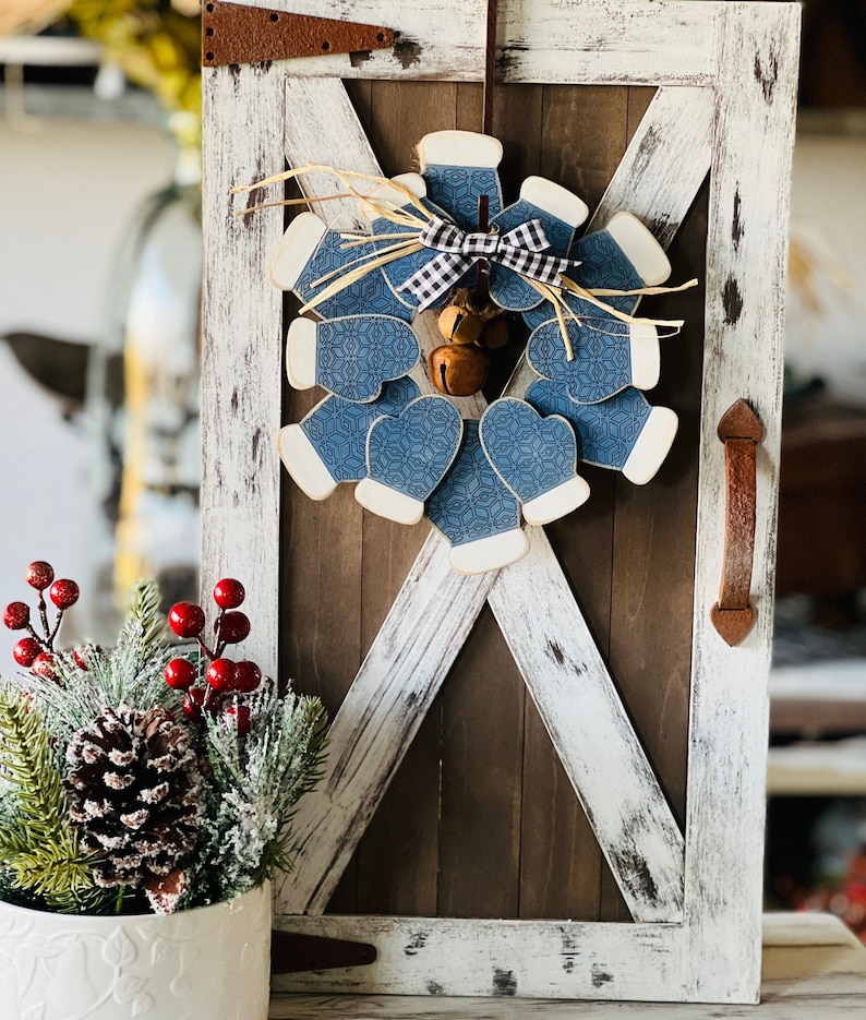 Mitten Wreath Farmhouse SVG Digital Download for or Etsy