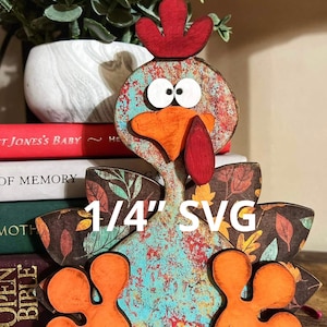 Turkey Set of 3 SVG Digital Download for Glowforge or Laser Not a Physical Item .19-.22 Inch Thick