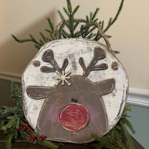 Bauernhaus Rentier Ornament SVG: Weihnachten Türschild (Digitaler Download)