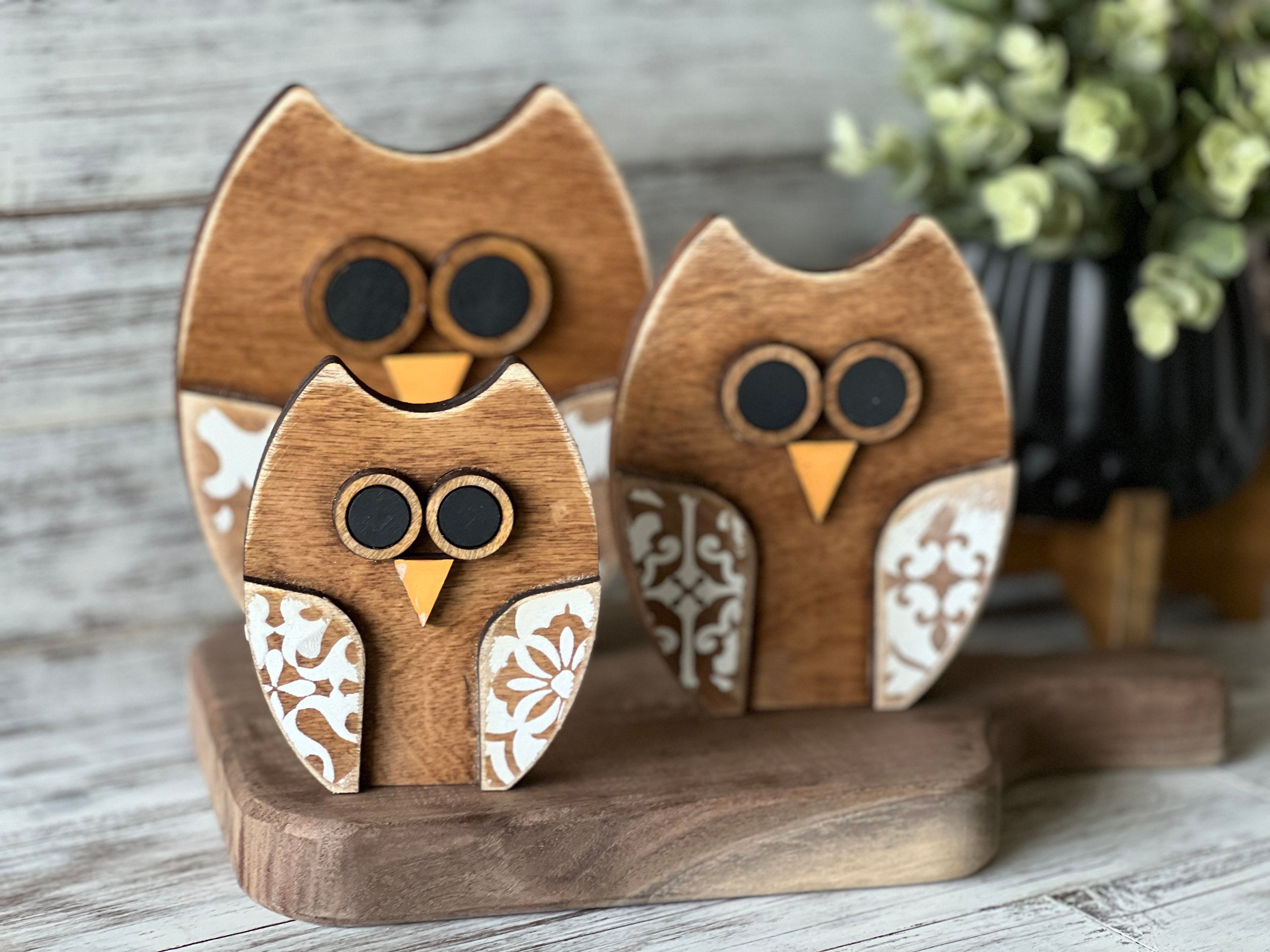 Farmhouse Owl Shelf Sitter SVG: Laser Cut File (Digital Download)