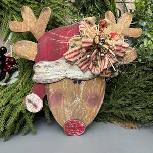 Reindeer Head Ornament/Door Hanger, SVG Digital Download for Glowforge or Laser Not a Physical Item