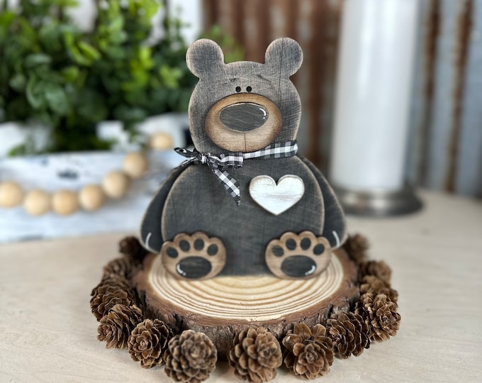 Wooden Black Bear Shelf Sitter, Medium 10 - Etsy