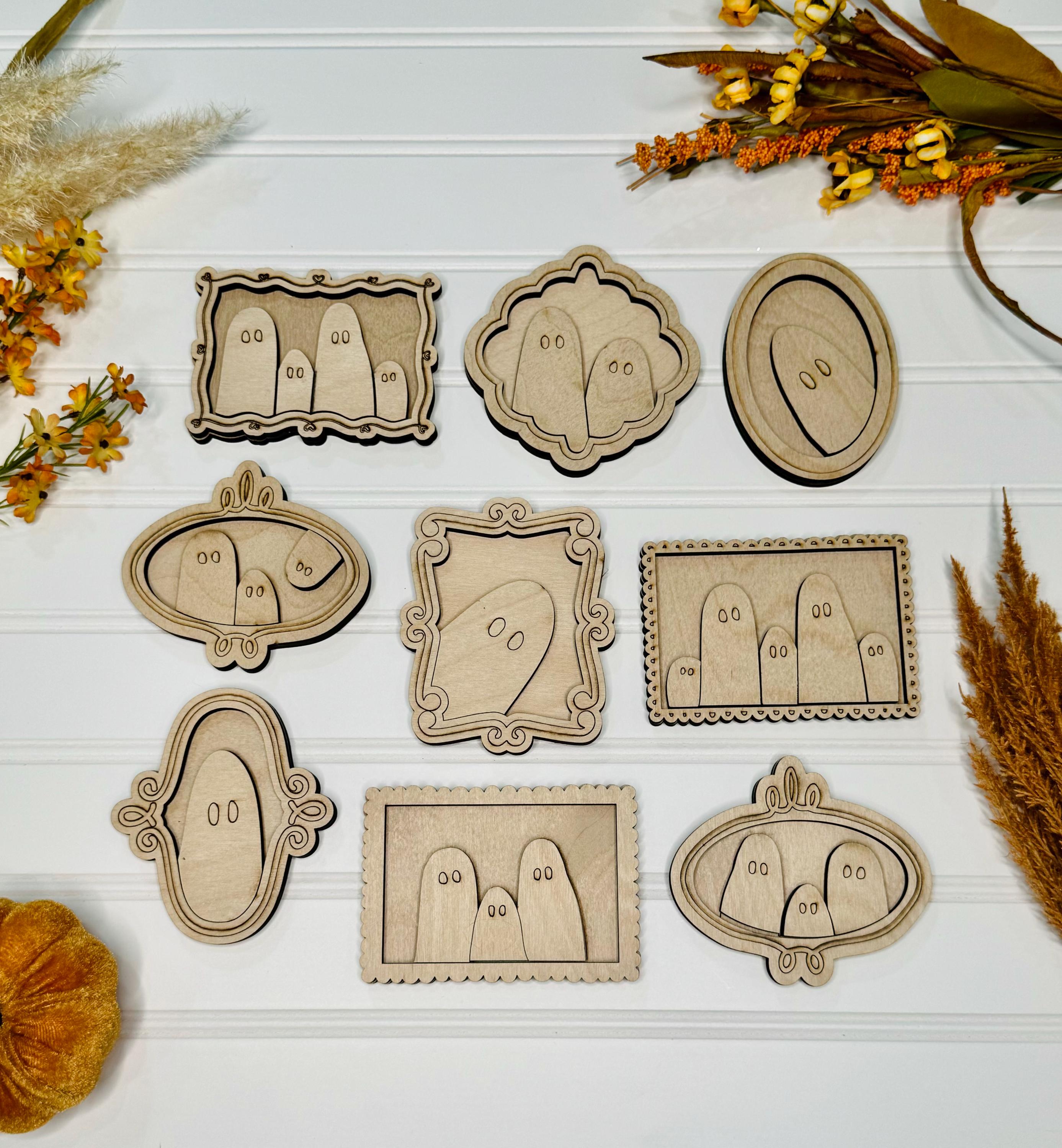 Ghost Frames, 9 Styles, Halloween SVG Digital Download for Glowforge or Laser Not a Physical Item