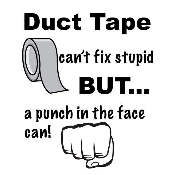Duct Tape Can't Fix Stupid but A Punch in the Face Can Etsy