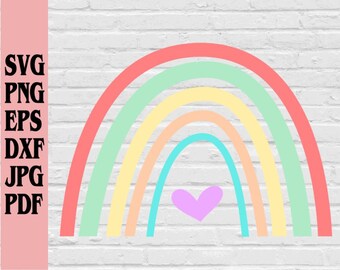 Pastel Rainbow Svg Etsy
