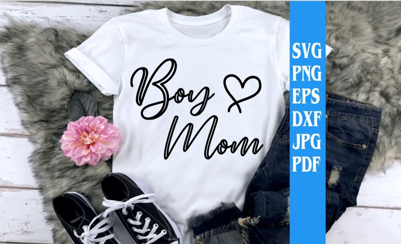 Download Boy Mom With Heart Svg Png Eps Dxf Jpg Pdf Mama Svg Mom Of Etsy