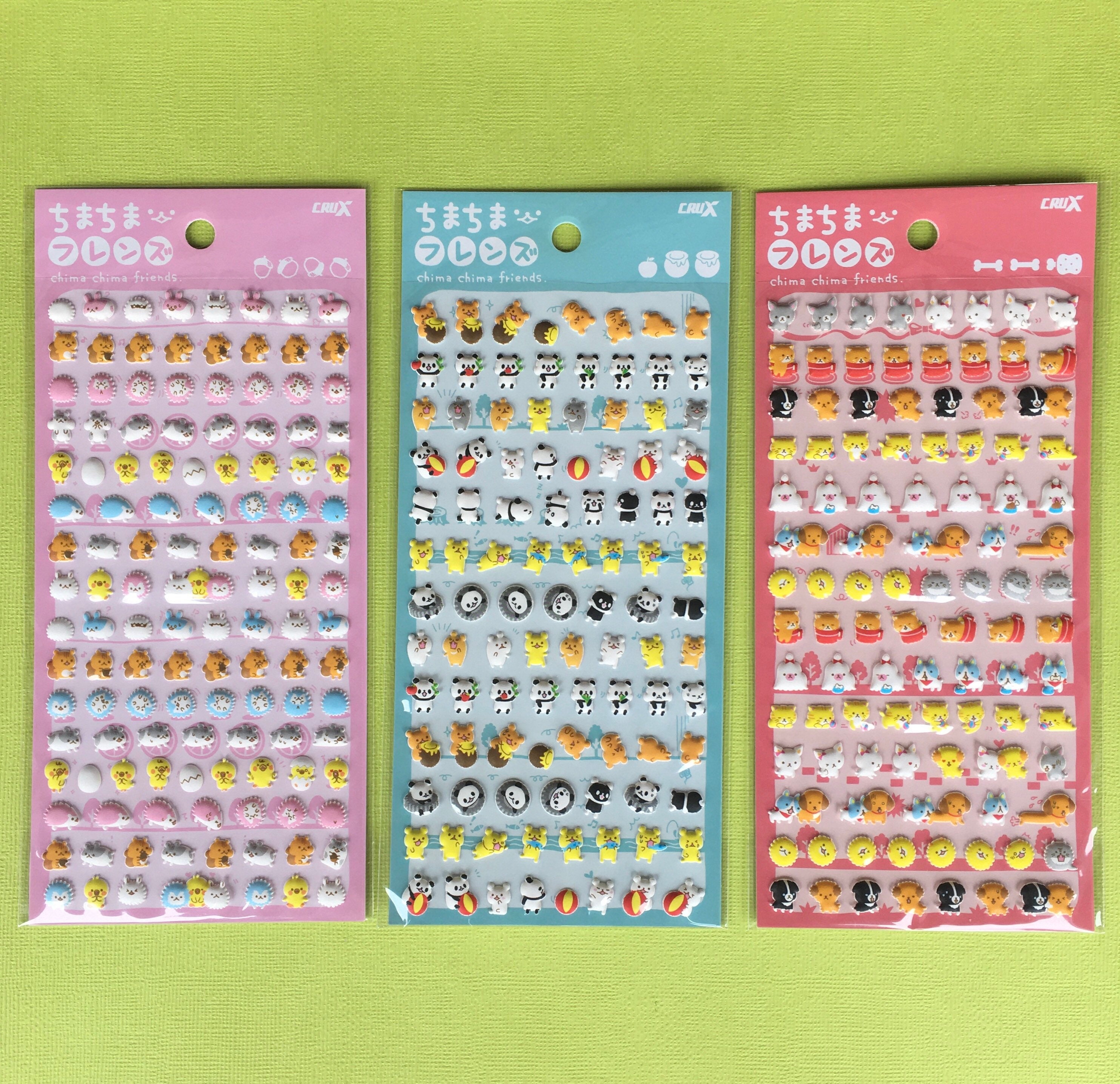 Kawaii Cute Puffy Stickers Sheet Crux *chima chima friends (05007