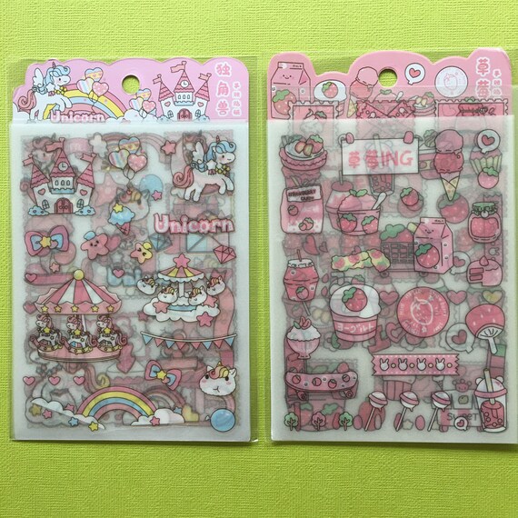 Magical Kawaii Stickers 4 Sheets Scrapbooking Journaling Etsy
