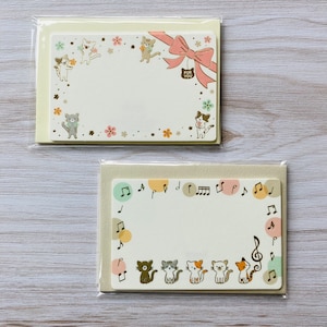 Sanrio Cat Message Cards with Gold Accents, Kawaii, Japan