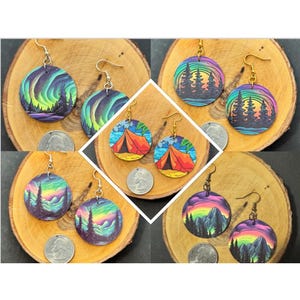 Handmade Aurora Earrings, Outdoor Earrings, Alaska Earrings, Northern Lights Earrings