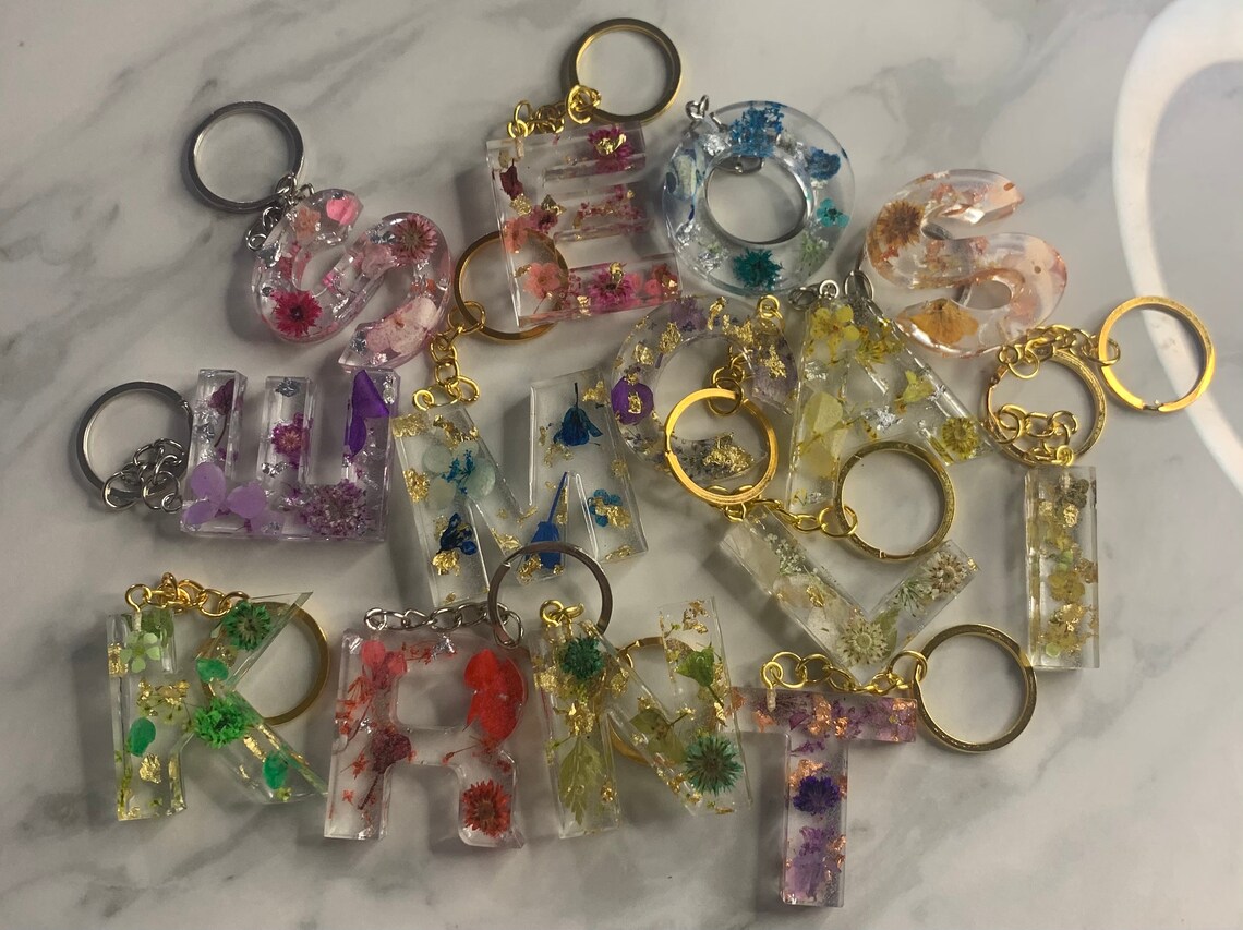 Handmade Resin Letter Key Ring personal gifts gifts for her Etsy
