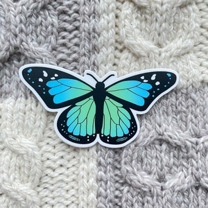 Blue & Green Butterfly Sticker