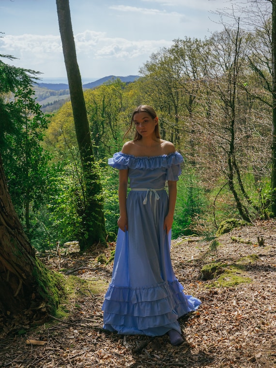 80s blue dress 80s Diane Freis Silk Dress main image 0