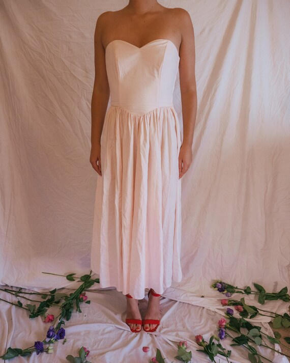 Vintage Laura Ashley Pale Pink Dress Size 10-12 -