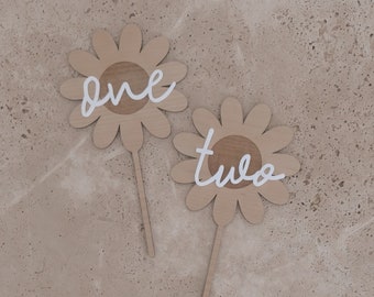 Daisy Wooden Cake Topper (one OR two)