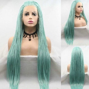 24 ”  Green micro braided lace front wig *NEW* for beautiful woman with baby hair