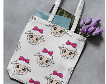Sheep With Pink Bow - PNG and JPEG - Instant download
