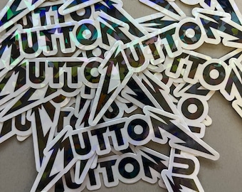 Mutton Holographic Sticker - 5 X 1.75 inches -Great for laptop, planner or scrapbook