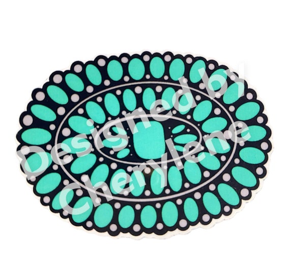 White Turquoise Cluster pin waterproof sticker  - 2 inches X 2.75 inches