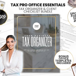 Organizador de información fiscal editable, paquete de listas de verificación para clientes, plantilla de Canva, formularios de admisión, documentos de la temporada de impuestos, organizador de impuestos para clientes