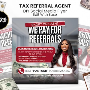Panfleto de Indicação para a Temporada de Imposto de Renda, Modelo para Contador (Faça Você Mesmo no Canva)