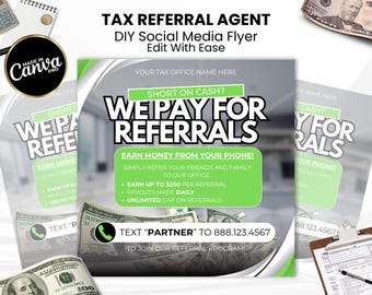 Tax Season Affiliate flyer, Tax Season Referral flyer, Accountant flyer, CPA Flyer, Tax Pro Marketing, File With Us, Tax Prep Template