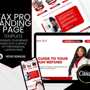 Tax Preparer Landing Page, Tax Prep Accounting Website Template, Tax Templates, Tax Season, Tax Prep Marketing, One Page, Minimal Design