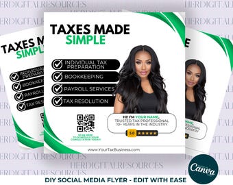 Tax Season Flyer, Income Tax Flyer Template, Bookkeeper Flyer, CPA Flyer, Tax Pro Marketing, File With Us, Tax Preparation Template, Taxes