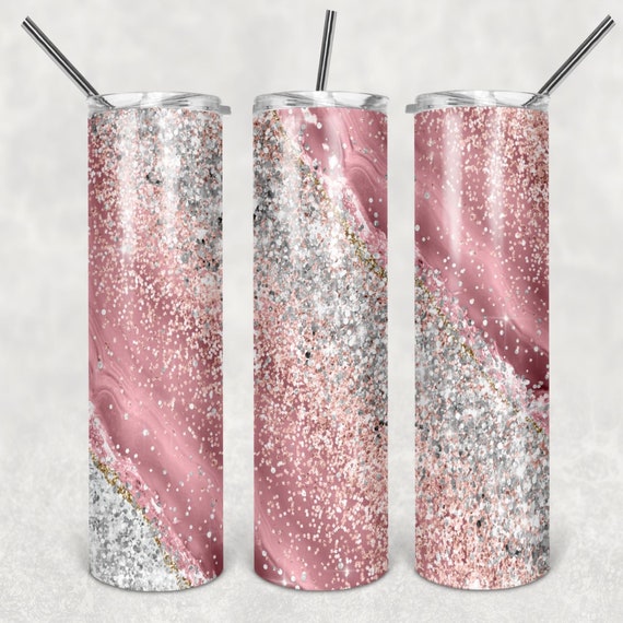 Glitter Stainless Steel Sublimation Skinny Tumbler - 20 oz.