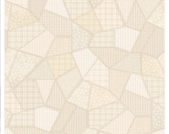 Woolies Patchwork Flannel Cream F11310-E @ 1/2 YD