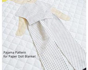 Paper Doll Blanket OUTFIT Pattern - Pajamas Blanket pattern sold separately