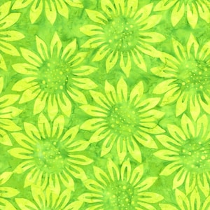 Tonga Batik Sunflowers in Grass @ 1/2 YD