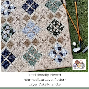 Match Play Argyle Quilt Pattern by Easy Piecy Quilts THREE sizes