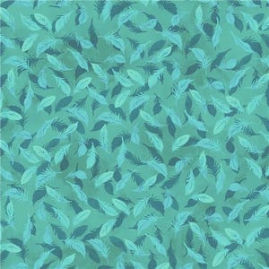 OFERTA Plumas Turquesa 4512-723 de Stof Fabrics 1 = 1/2 YARDA
