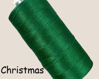 Valdani 12 wt Perle Cotton for Machine 300m GREENS