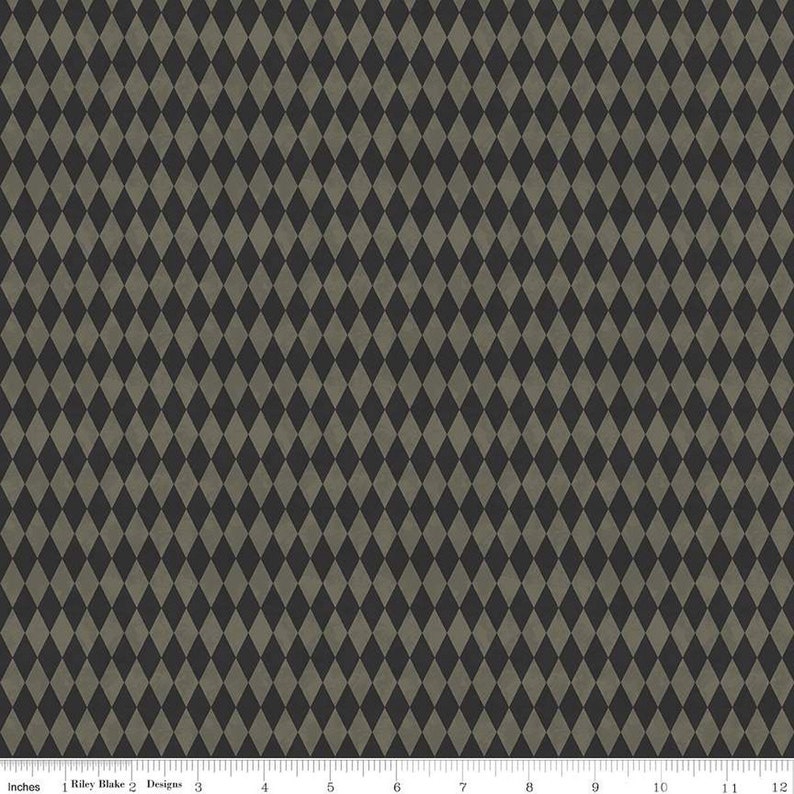 Halloween Whimsy-tyg för Riley Blake Designs TRE TYGER 1 = 1/2 YARD Black Diamonds