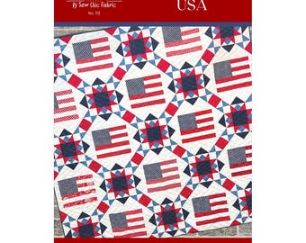 Made in the USA Quilt Pattern 75 x 75 by The Tipsy Needle