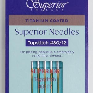 Superior Topstitch Titanium Coated Machine Needles 80/12 - 5 pack