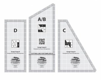 Creative Grids Scrap Crazy Templates Quilt Ruler CGRMT4