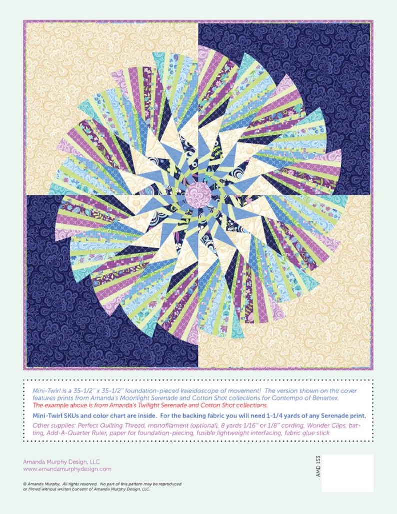 Mini-twirl Quilt Pattern: 35.5