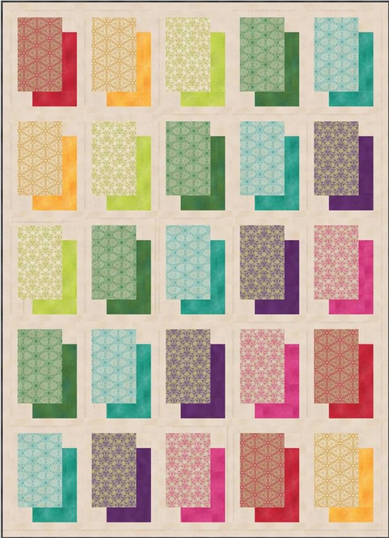 Dyed Shadow Boxes Quilt Pattern by Ladeebug Design 52 X 72 - Etsy