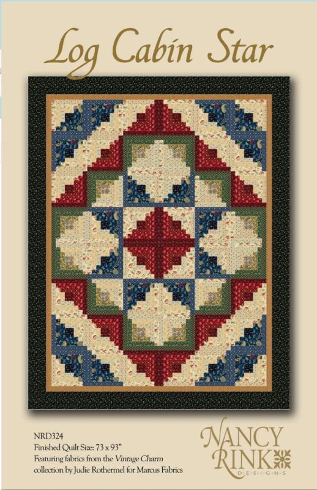 Log Cabin Star Quilt Pattern 73 X 93 - Etsy