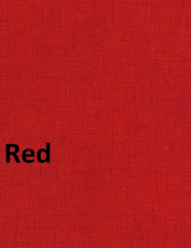 May include: A solid red fabric with a textured woven pattern. The word "Red" is printed in black at the bottom left corner of the image.