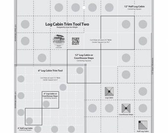 Creative Grids Log Cabin Trim Tool Two 6in & 12in Blocks Quilt Ruler CGRJAW2
