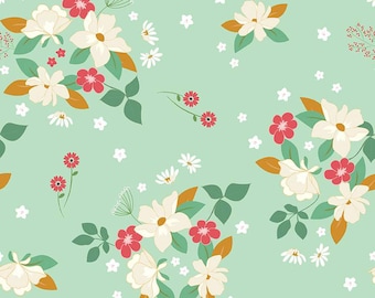Sweet Acres Main Floral in Mint by Riley Blake 29" REMNANT