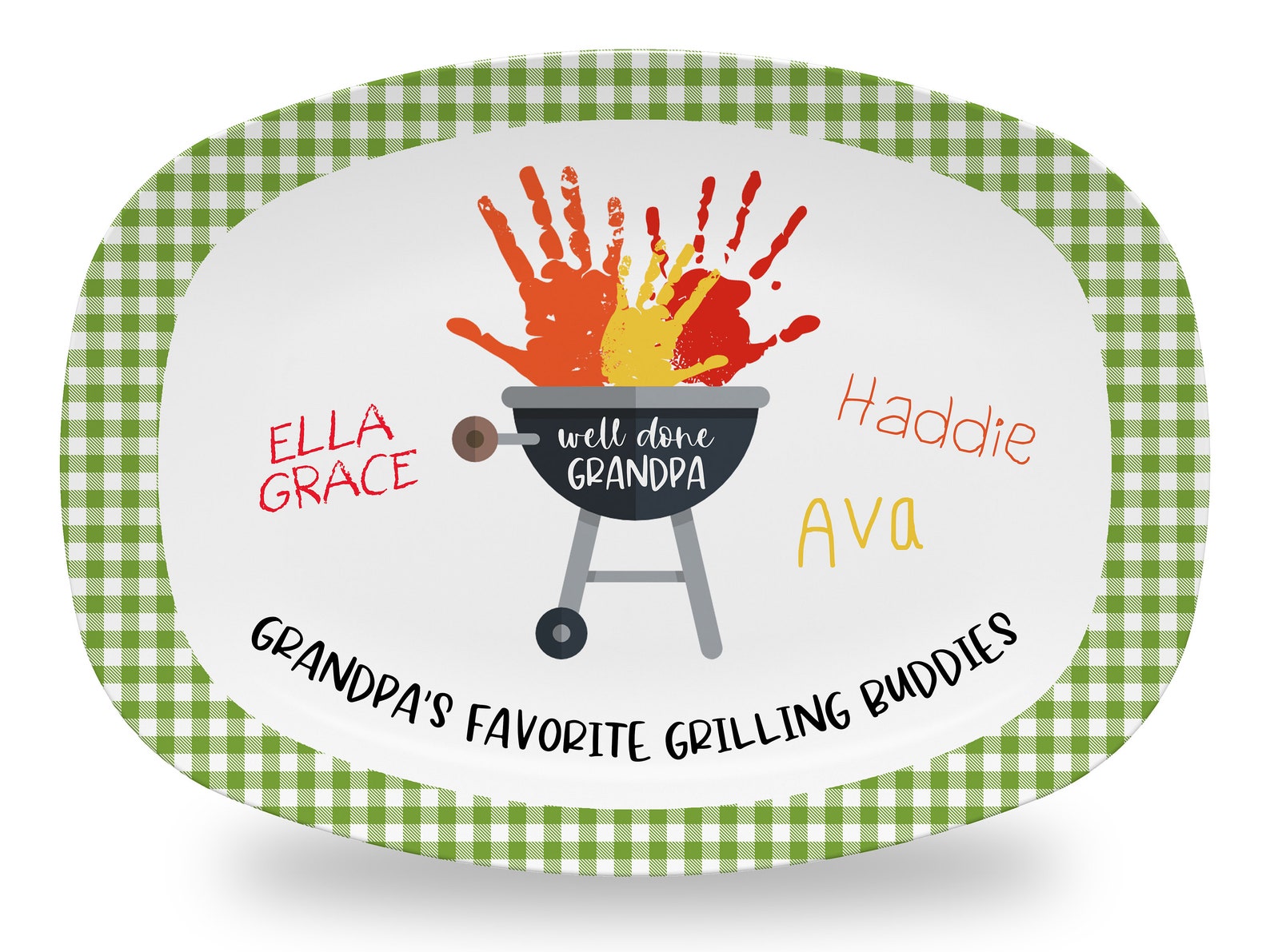 Handprint Custom Grilling Plate Personalized Platter for Etsy